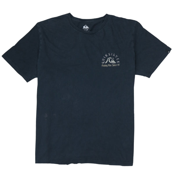 QuikSilver 90's Short Sleeves Crew Neck T Shirt XLarge Navy Blue
