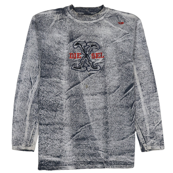 Diesel 90's Spellout Crew Neck Sweatshirt Large Black