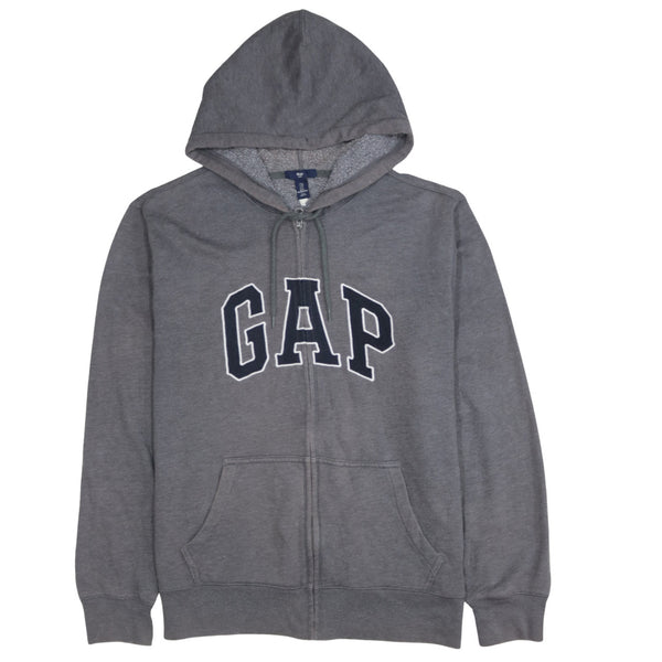 Gap 90's Spellout Full Zip Up Hoodie Large Grey