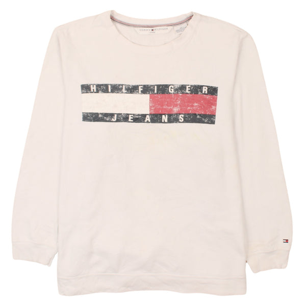 Tommy Hilfiger 90's Spellout Crew Neck Sweatshirt XXLarge (2XL) White