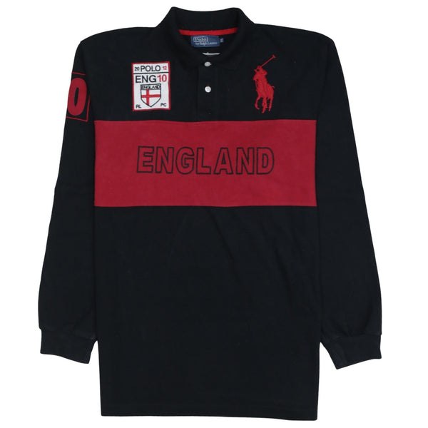 Polo by Ralph Lauren 90's Long Sleeve Quarter Button Sweatshirt XXLarge (2XL) Black