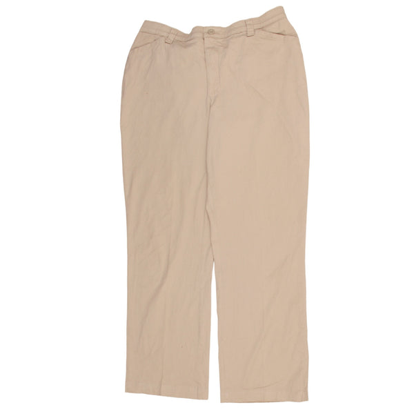 Lee 90's Straight Leg Baggy Trousers / Pants Medium Beige Cream