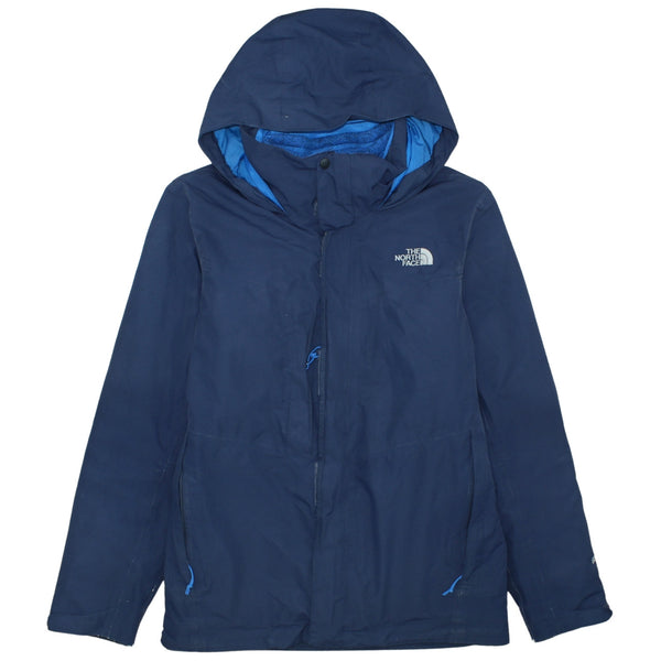 The North Face Navy Blue Hooded Jacket Men's Medium Embroidered Logo Zip Pockets Windbreaker Outerwear