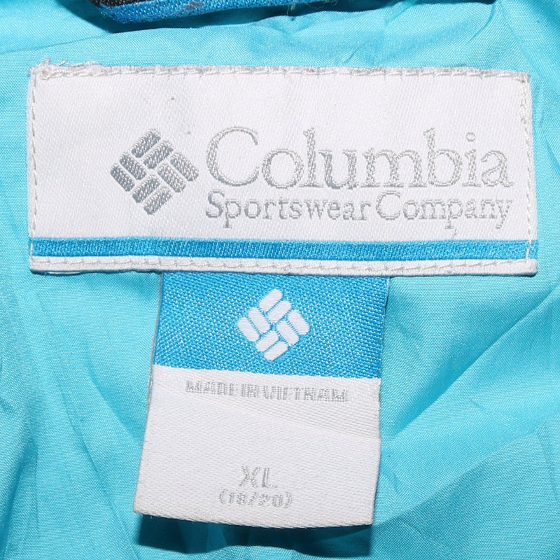 Columbia 90's Hooded Full Zip Up Puffer Jacket XLarge Blue