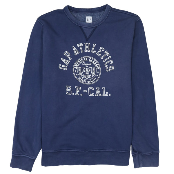 Gap 90's Spellout Crew Neck Sweatshirt Large Navy Blue