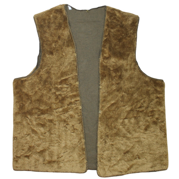 Barbour Tan Brown Gilet Men's Large Fleece Lining Button Front Bodywarmer Vest