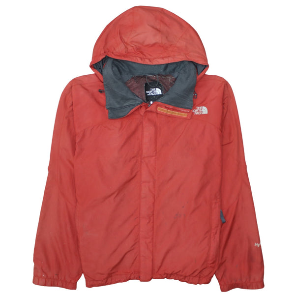 The North Face Orange Hooded Windbreaker Jacket Men’s Large Embroidered Logo Hyvent Outdoor Shell