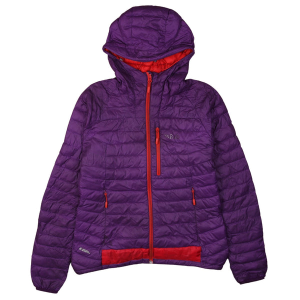 RAB 90's Hooded Full Zip Up Puffer Jacket Medium Purple