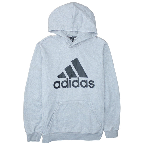 Adidas 90's Spellout Pullover Hoodie Large Grey