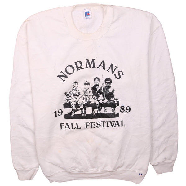 Russell Athletic 90's Normans Fall Festival 1989 Crew Neck Sweatshirt XXXLarge (3XL) White