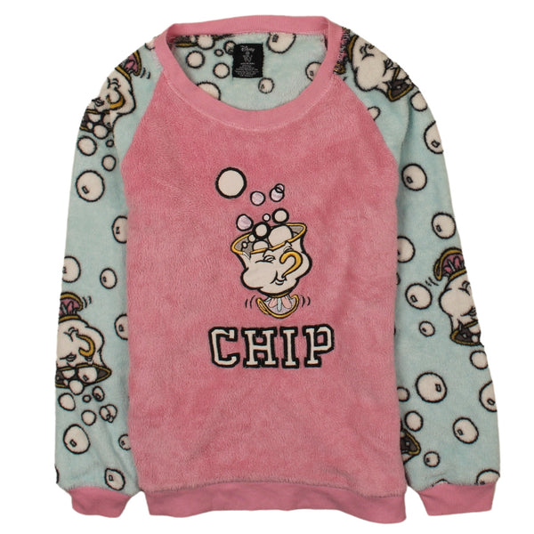 Diseny 90's Chip Crewneck Fleece Jumper XSmall Pink