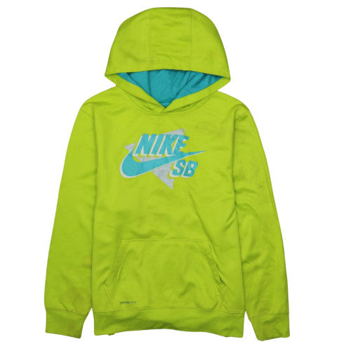 Nike Lime Green Hoodie Men’s XLarge Printed SB Logo Thermo Fit Pullover Sweatshirt