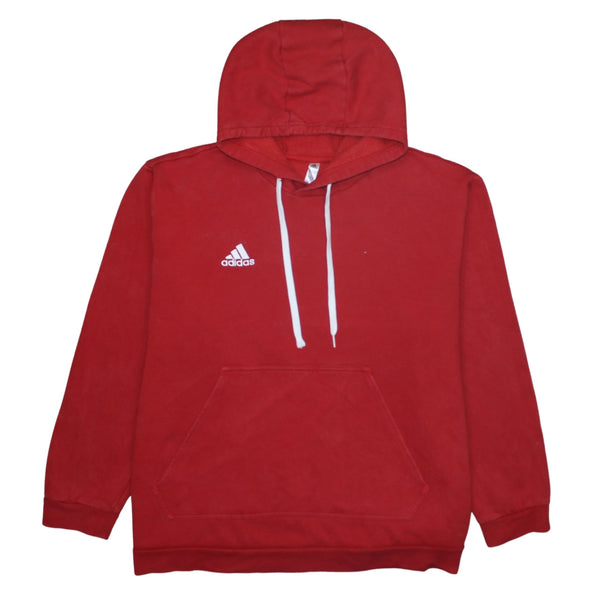 Adidas 90's Drawstring Pockets Pullover Hoodie XXXLarge (3XL) Red