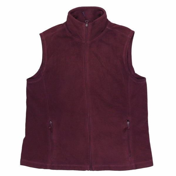 Russell Athletic 90's Zip Up Fleece Gilet XSmall (missing sizing label) Burgundy Red