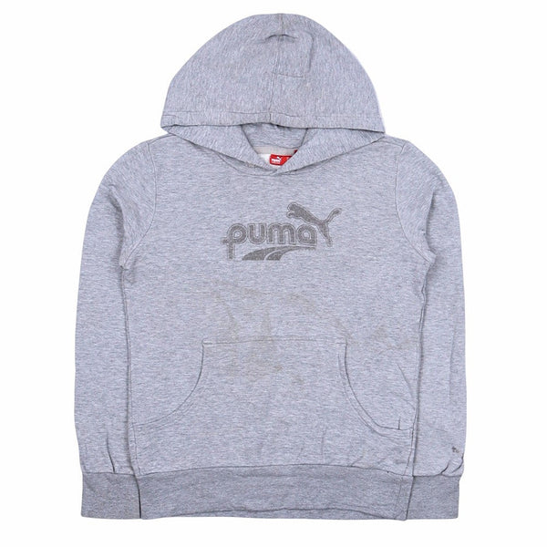 Puma 90's Spellout Pullover Hoodie Small Grey