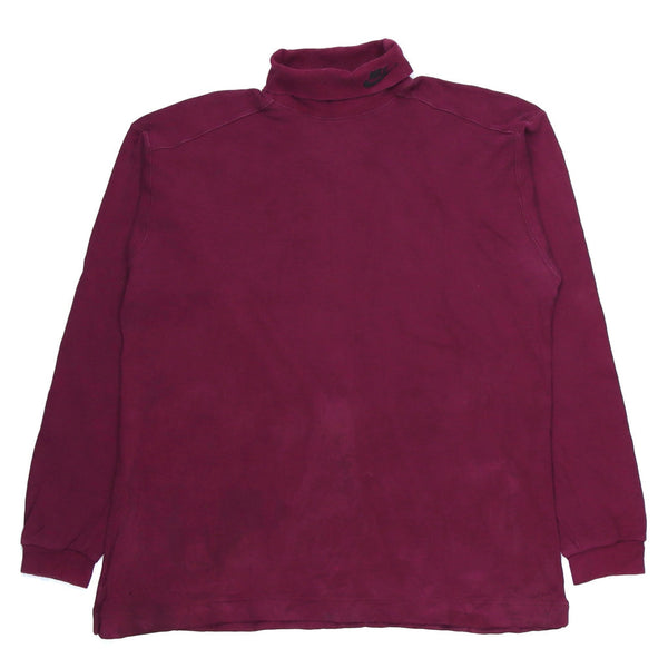 Nike 90's Turtle Neck Pullover Sweatshirt XLarge Burgundy Red