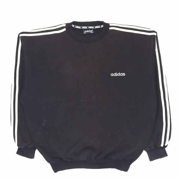 Adidas 90's Spellout Heavyweight Crewneck Sweatshirt Medium Black