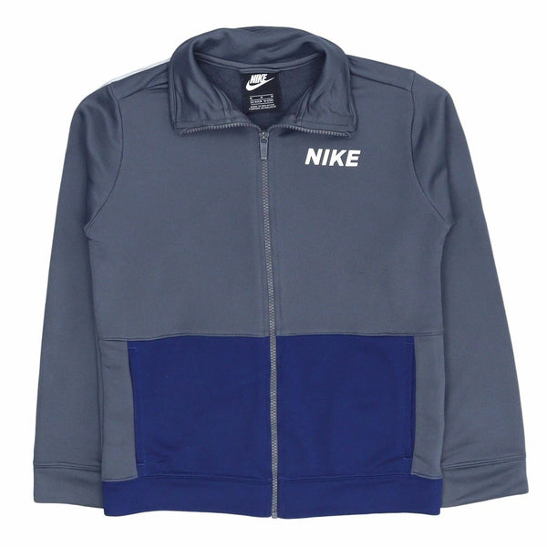 Nike 90's Track Jacket Spellout Zip Up Fleece Medium Grey