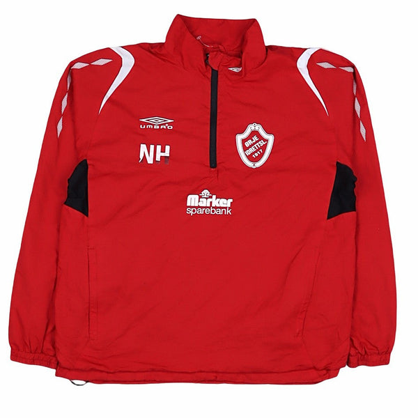 Umbro 90's Retro Quarter Zip Windbreaker Large Red