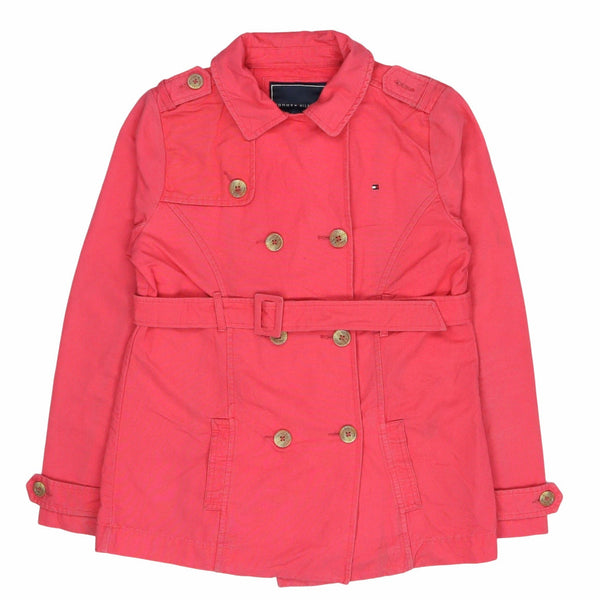 Tommy Hilfiger 90's Button Up Trench Coat XLarge Pink