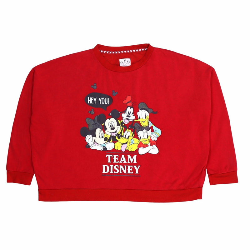 Disney 90's Team Disney Crewneck Sweatshirt Large Red