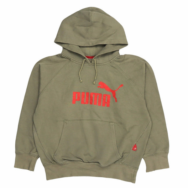 Puma 90's Spellout Pullover Hoodie Small (missing sizing label) Green