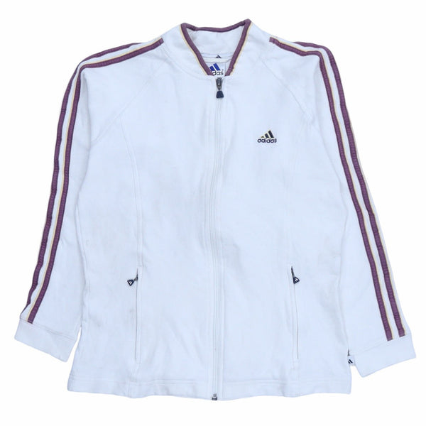 Adidas 90's Spellout Zip Up Fleece Small White