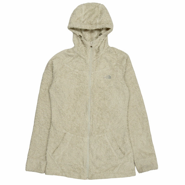 The North Face 90's Sherpa Zip Up Fleece Hoodie Small Beige Cream