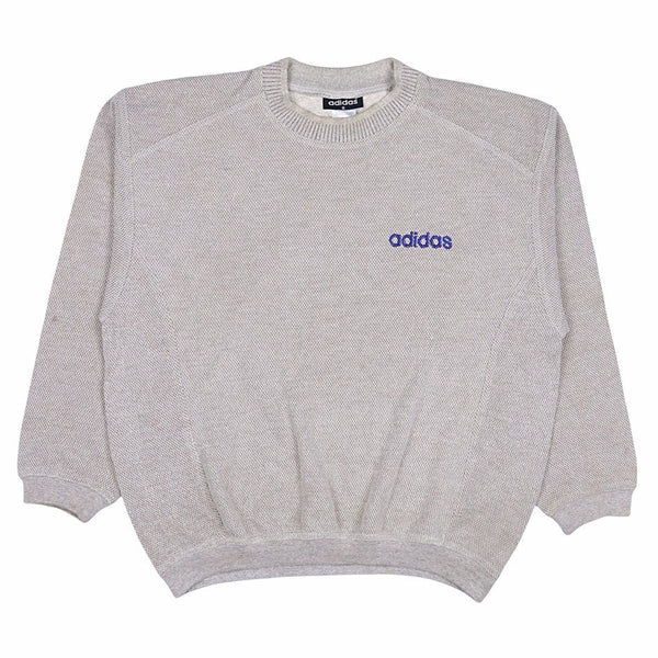 Adidas 90's Spellout Heavyweight Crewneck Sweatshirt Small Grey