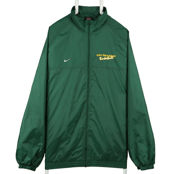 Nike 90's Swoosh Zip Up Waterproof Windbreaker Jacket XLarge Green