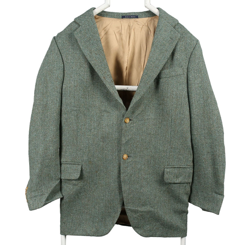 Harris Tweed 90's Tweed Wool Jacket Blazer Large Green