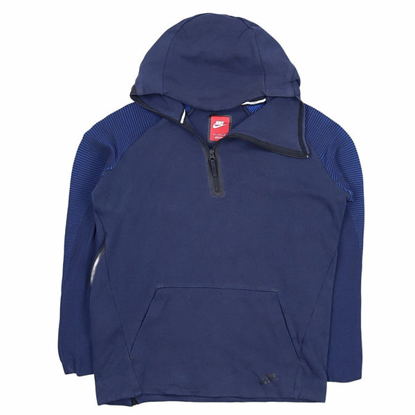 Nike 90's Quarter Zip Plain Hoodie Medium Blue