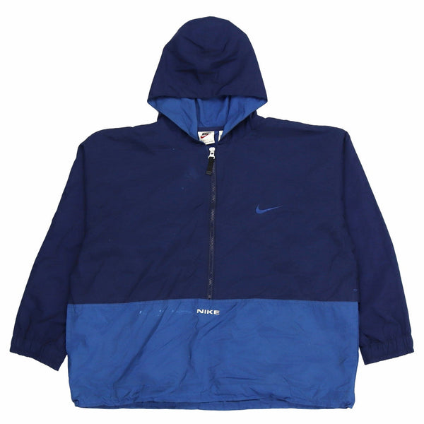 Nike 90's Quarter Zip Pullover Lightweight Hoodie Large Blue