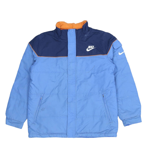 Nike 90's Spellout Zip Up Puffer Jacket XLarge (missing sizing label) Blue