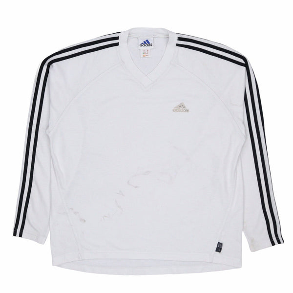 Adidas 90's Spellout V Neck Jersey Large (missing sizing label) White