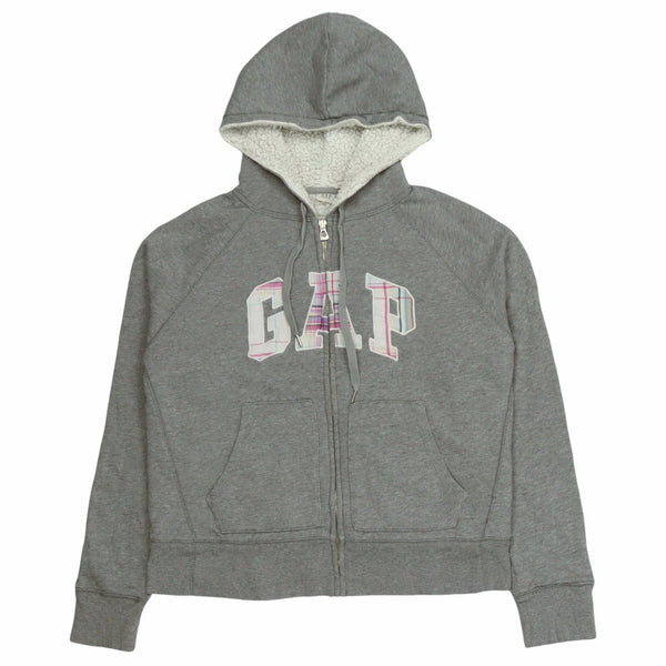 Gap 90's Spellout Zip Up Hoodie Small Grey