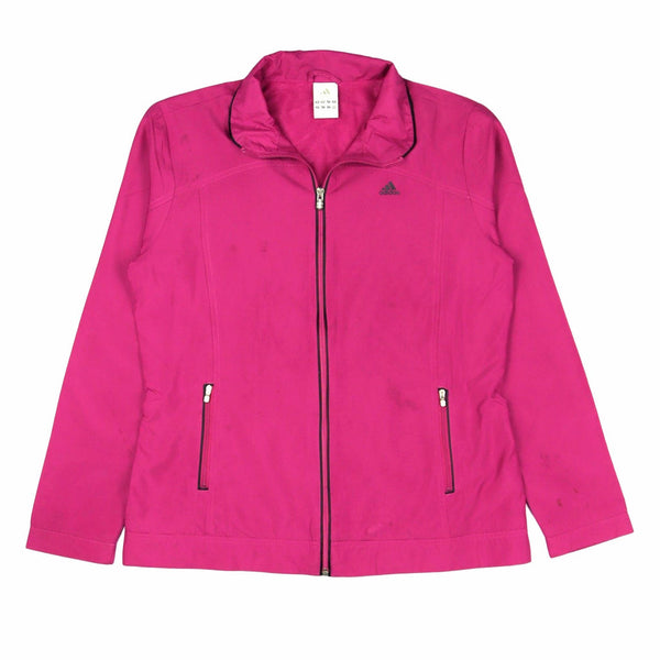 Adidas 90's Spellout Zip Up Waterproof Windbreaker Medium Pink