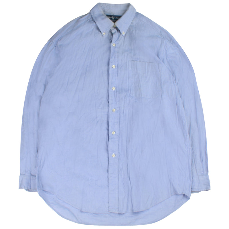 Ralph Lauren  Long Sleeve Button Up Shirt Large Blue