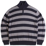 Nautica  Quarter Zip Striped Jumper / Sweater XXLarge (2XL) Navy Blue