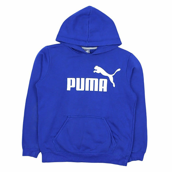 Puma 90's Spellout Pullover Hoodie Large Blue