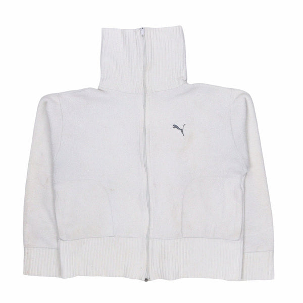 Puma 90's Zip Up Fleece Medium (missing sizing label) White