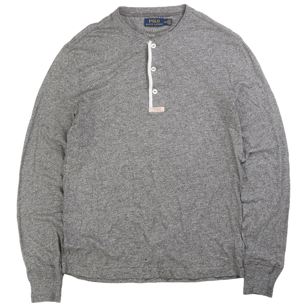 Ralph Lauren  Quarter Button Heavyweight Sweatshirt Small Grey