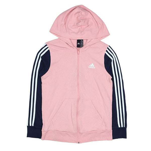 Adidas 90's Spellout Zip Up Hoodie Small Pink