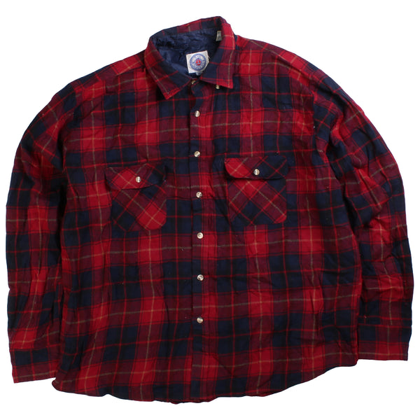 Bay Waters  Lumberjack Check Long Sleeve Button Up Shirt XLarge Red