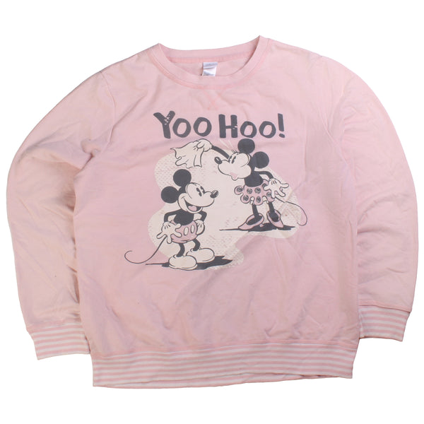 Disney  Mickey Mouse Crewneck Sweatshirt XLarge Pink