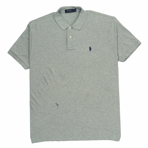 Ralph Lauren polo 90's Short Sleeve Button Up Polo Shirt Large Grey