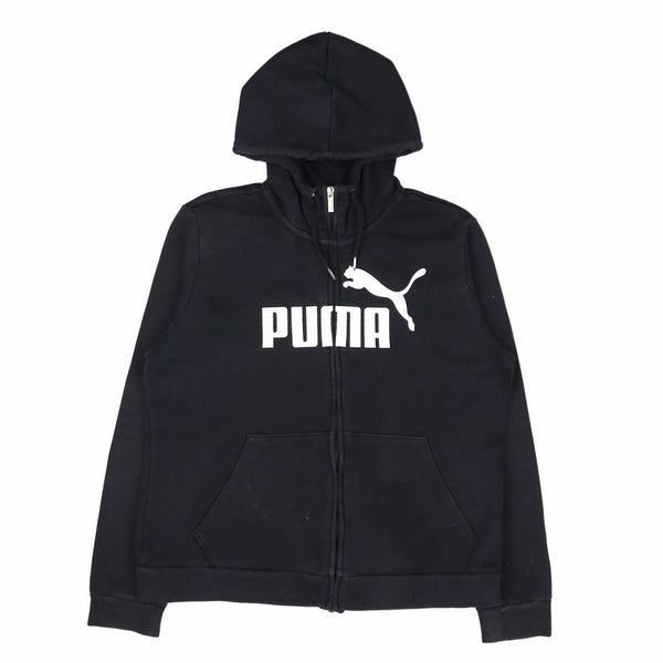 Puma 90's Spellout Zip Up Hoodie XLarge Black