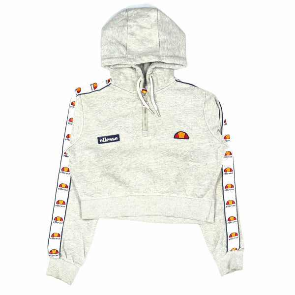 ellesse 90's Quarter Zip Pullover Hoodie Small (missing sizing label) Grey