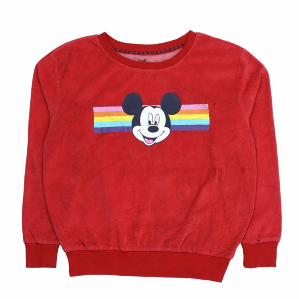 Disney 90's Mickey Mouse Crewneck Sweatshirt Small Red