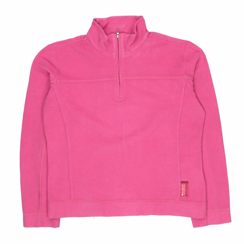 Champion 90's Quarter Zip Fleece Sweatshirt Large Pink